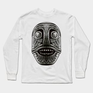 Viking Oseberg Cart Head: A Bold and Authentic Norse Design Long Sleeve T-Shirt